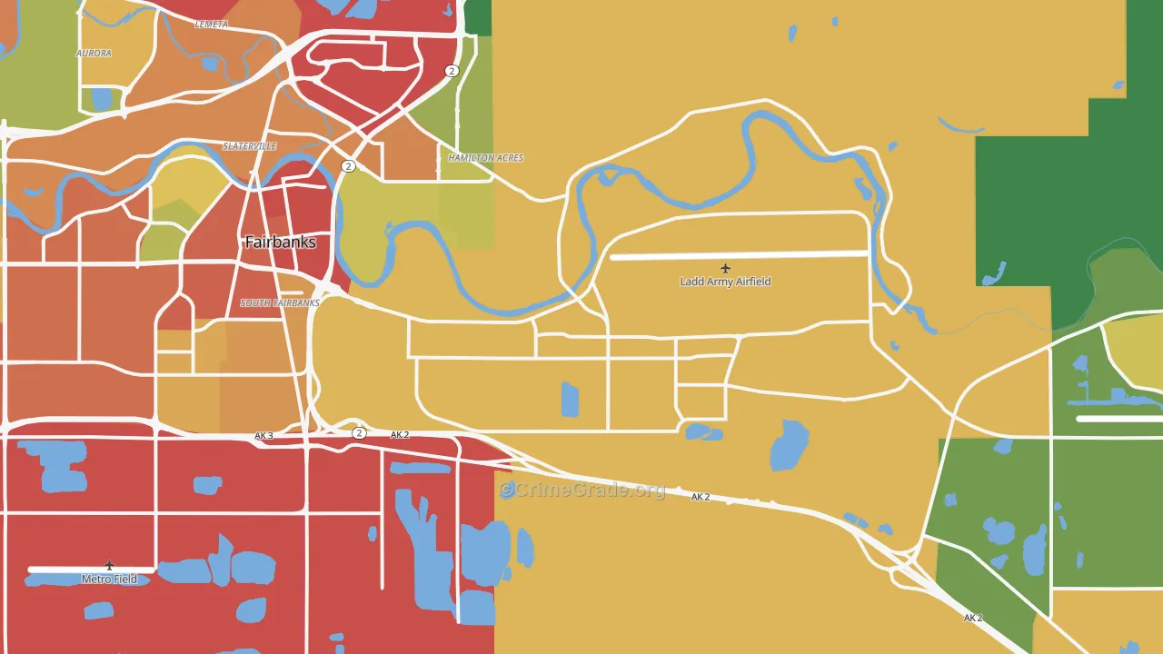 Fort Wainwright, AK Map of Drug-Related Crime Rates