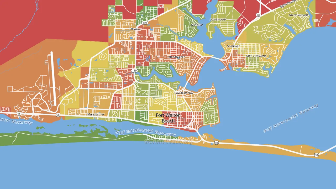 Fort Walton Beach, FL Map of Drug-Related Crime Rates
