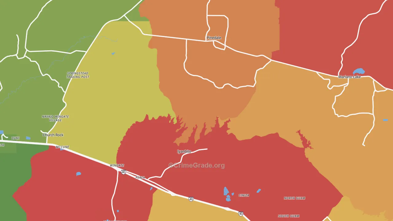Fort Wingate, NM Map of Drug-Related Crime Rates