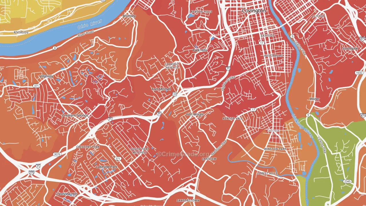 Fort Wright, KY Map of Drug-Related Crime Rates