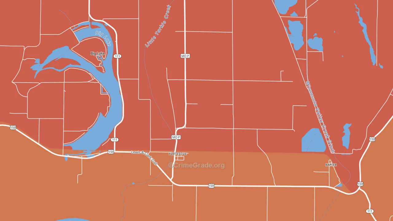 Fortescue, MO Map of Drug-Related Crime Rates