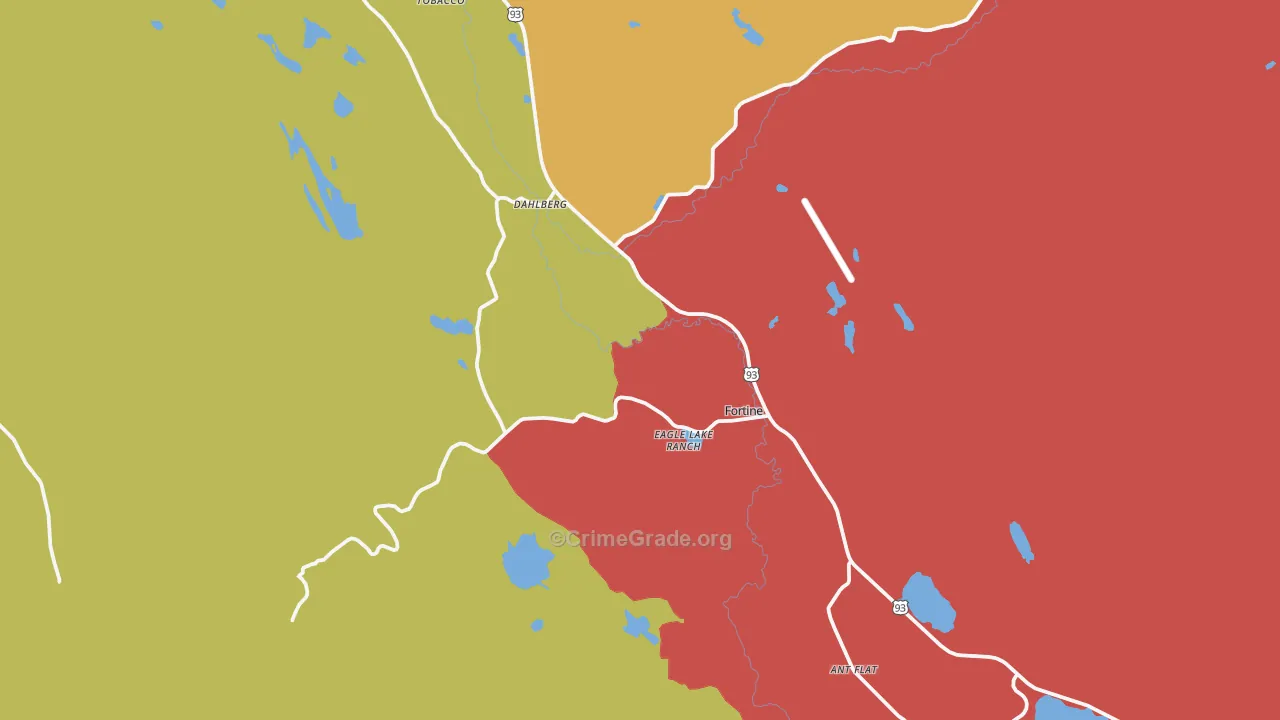 Fortine, MT Map of Drug-Related Crime Rates