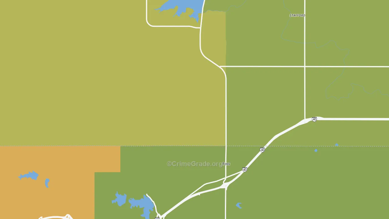 Foss, OK Map of Drug-Related Crime Rates