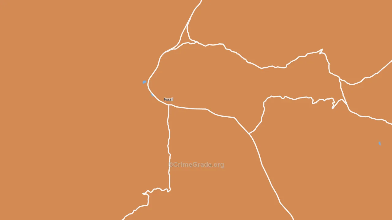Fossil, OR Map of Drug-Related Crime Rates
