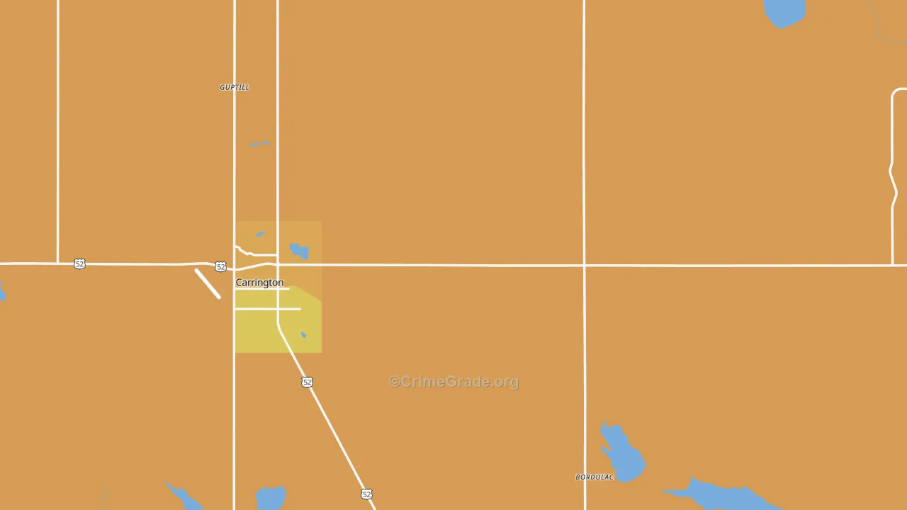 Foster County, ND Map of Drug-Related Crime Rates