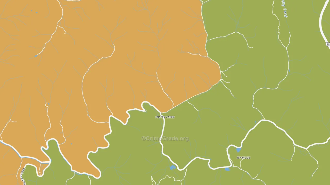 Foster Creek, NC Map of Drug-Related Crime Rates