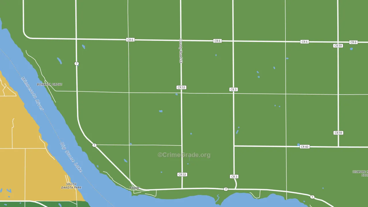 Foster, MN Map of Drug-Related Crime Rates