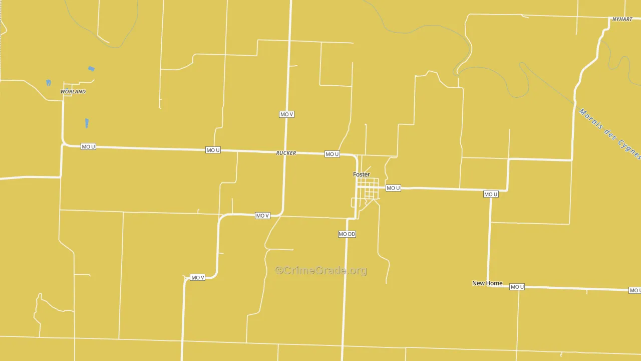 Foster, MO Map of Drug-Related Crime Rates
