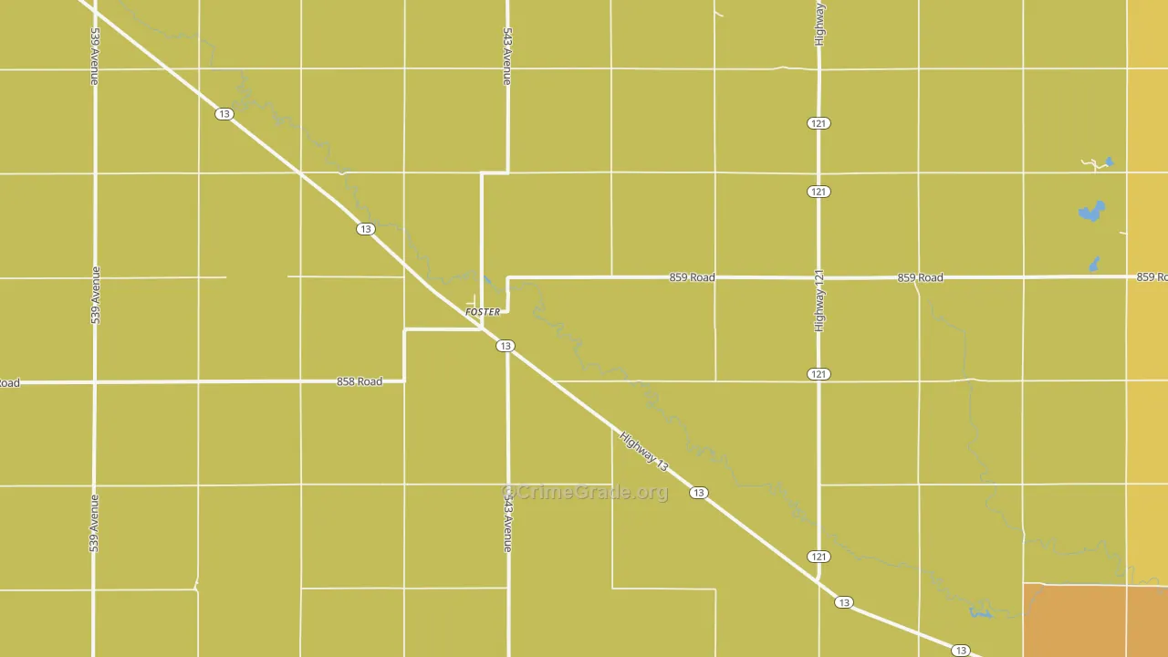 Foster, NE Map of Drug-Related Crime Rates