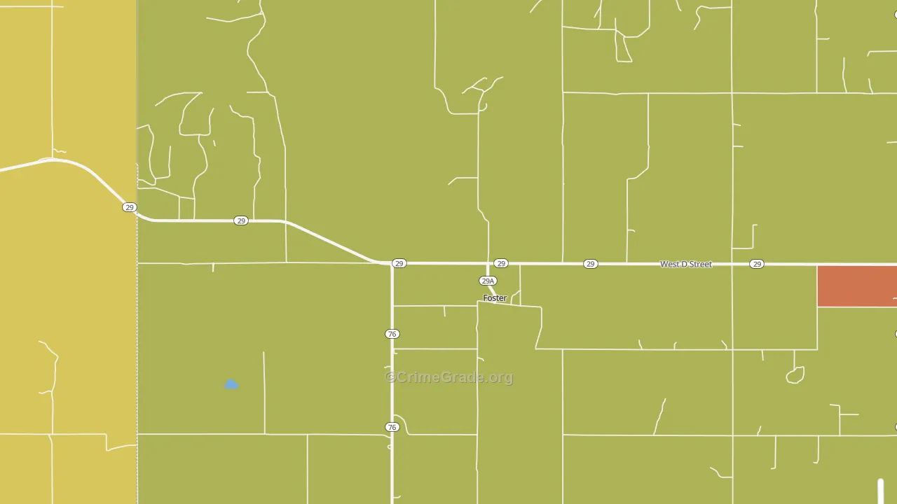 Foster, OK Map of Drug-Related Crime Rates