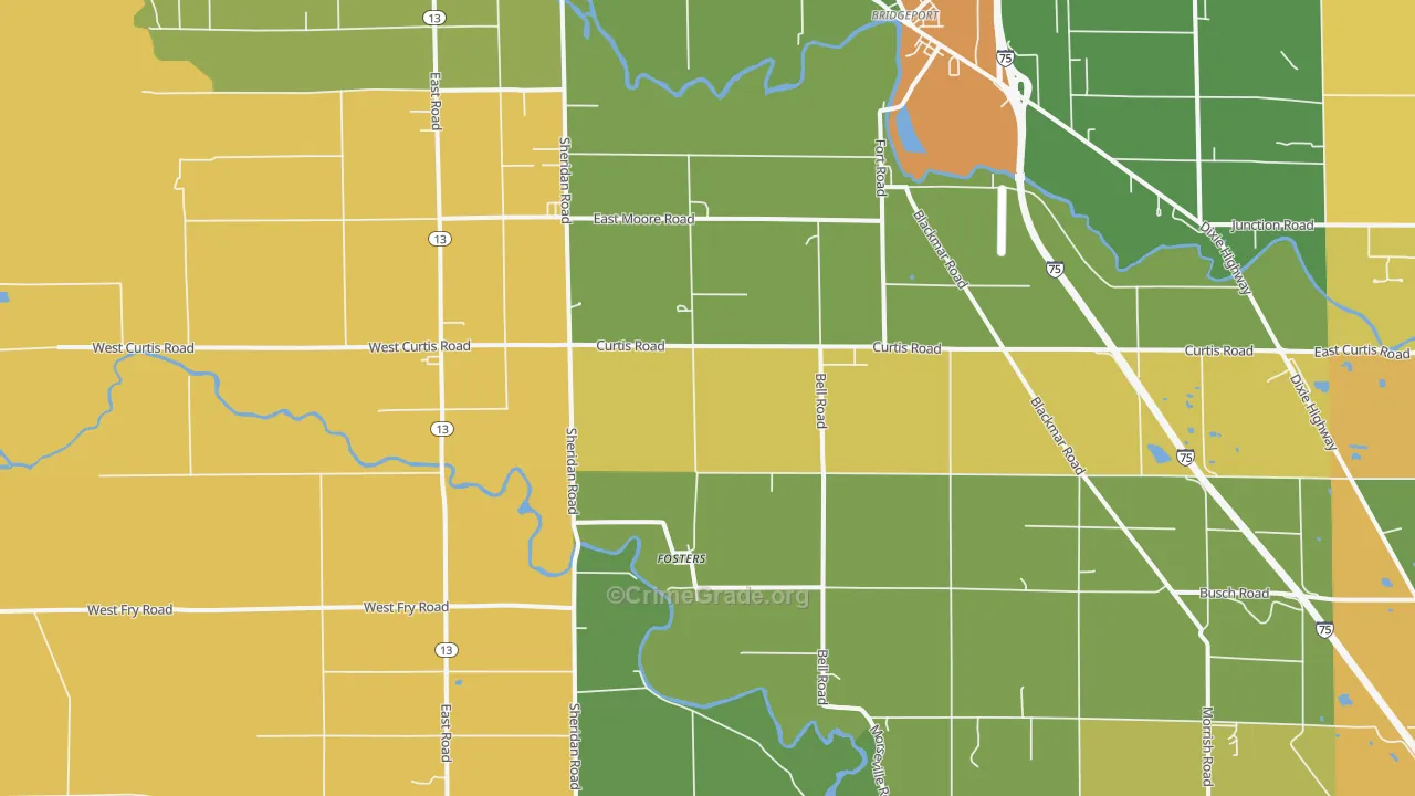 Fosters, MI Map of Drug-Related Crime Rates