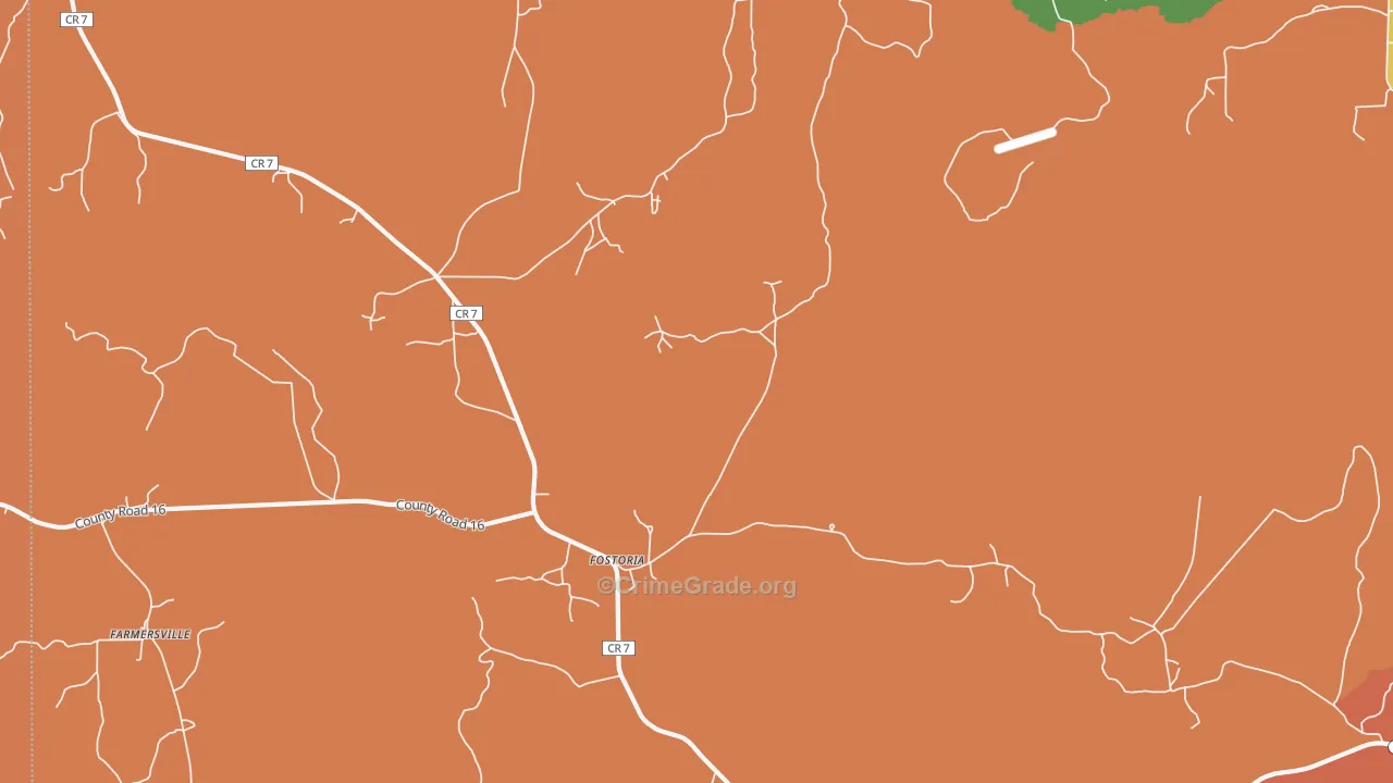 Fostoria, AL Map of Drug-Related Crime Rates
