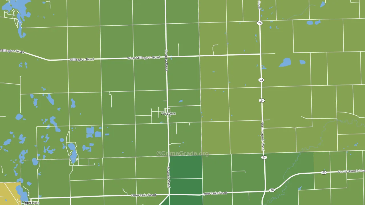 Fostoria, MI Map of Drug-Related Crime Rates