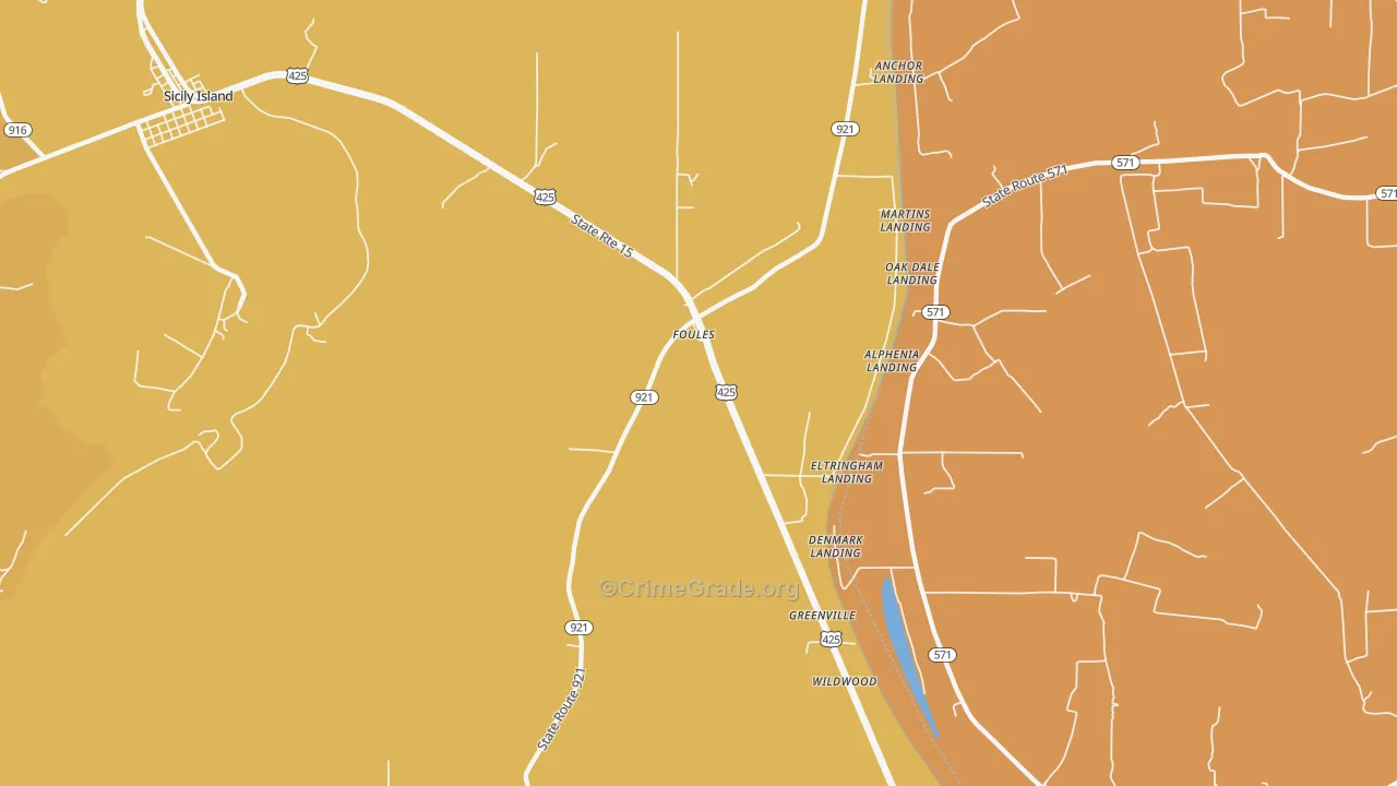 Foules, LA Map of Drug-Related Crime Rates