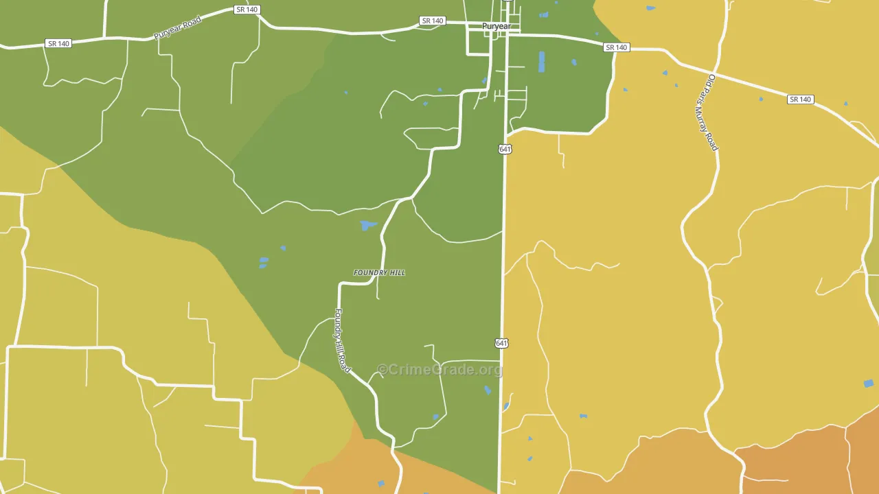Foundry Hill, TN Map of Drug-Related Crime Rates