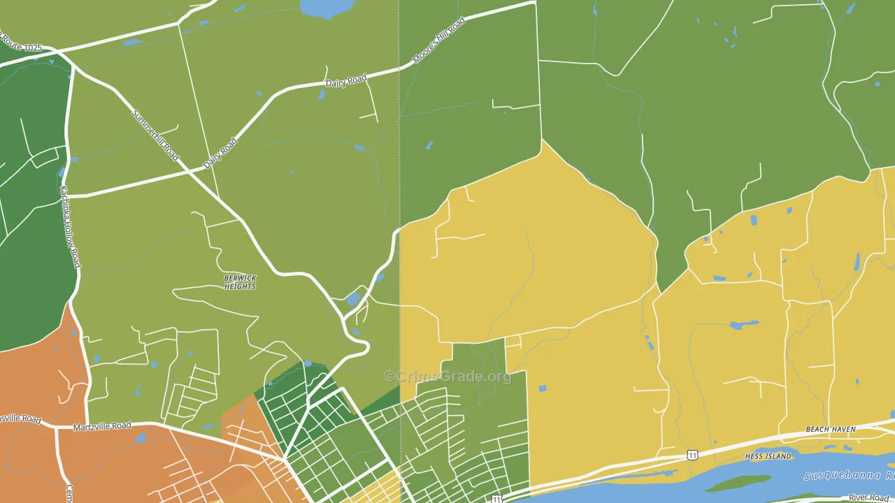 Foundryville, PA Map of Drug-Related Crime Rates