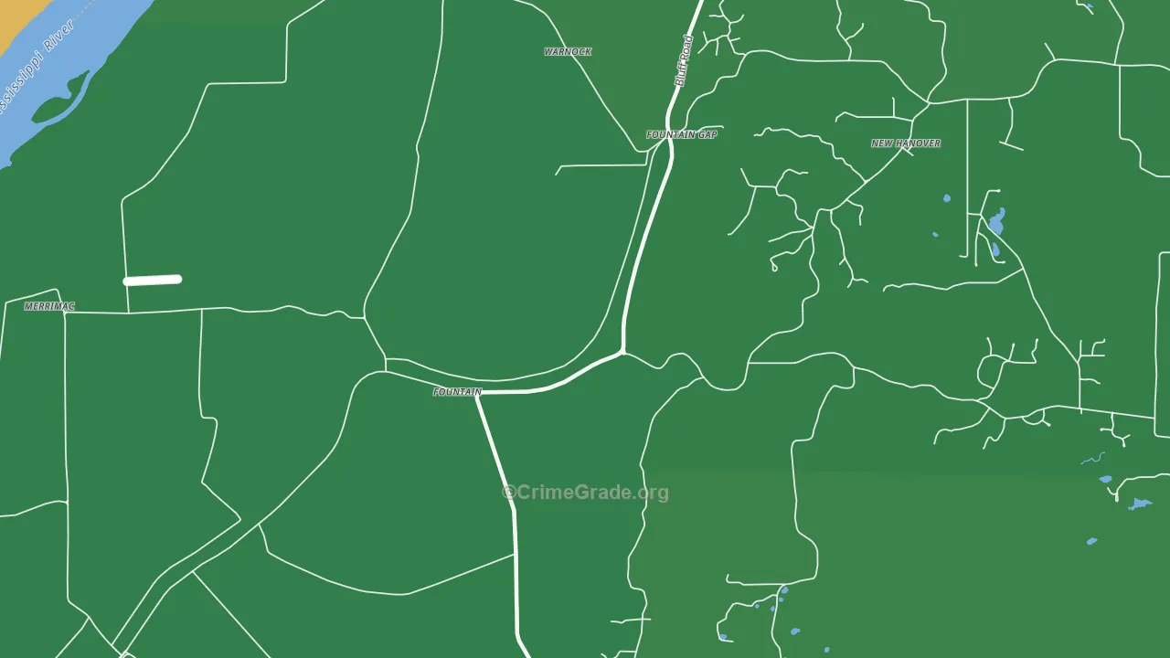 Fountain Gap, IL Map of Drug-Related Crime Rates