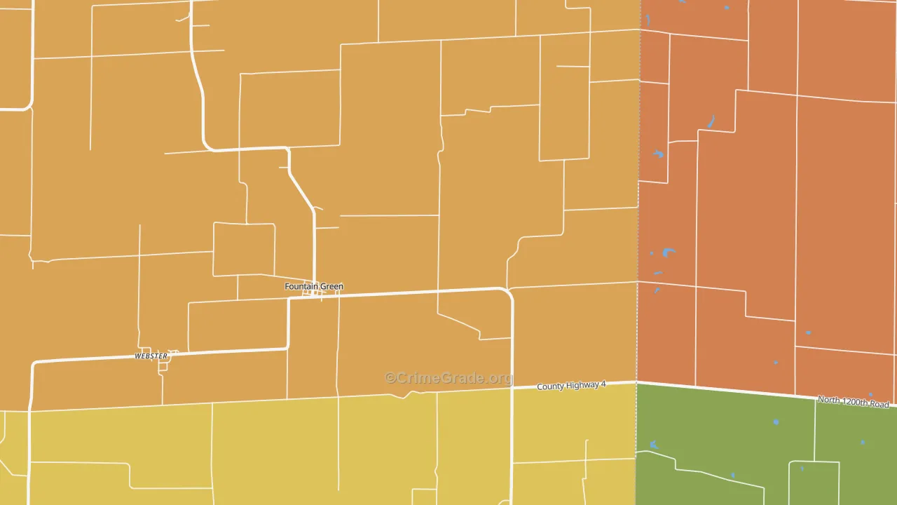 Fountain Green, IL Map of Drug-Related Crime Rates