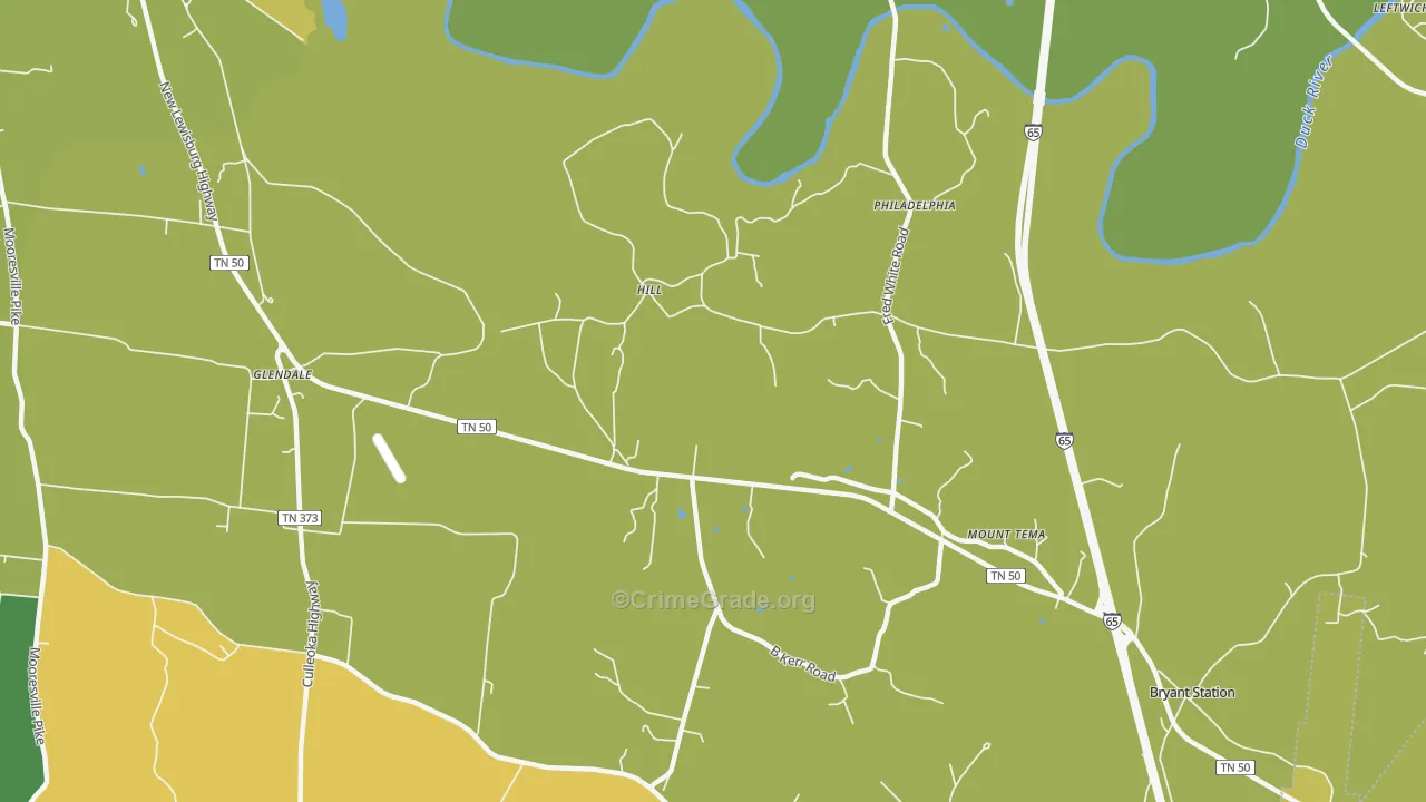 Fountain Heights, TN Map of Drug-Related Crime Rates