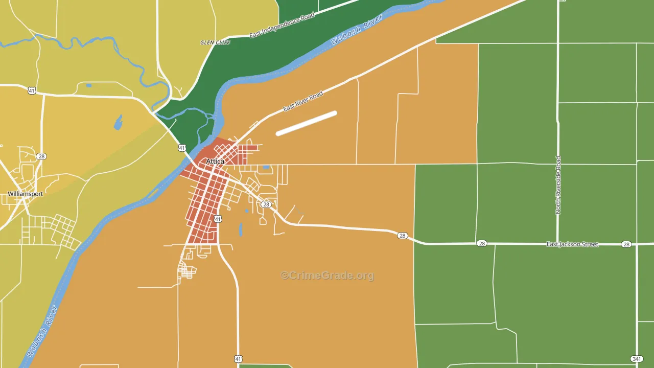 Fountain, IN Map of Drug-Related Crime Rates