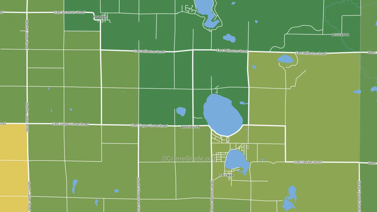 Fountain, MI Map of Drug-Related Crime Rates