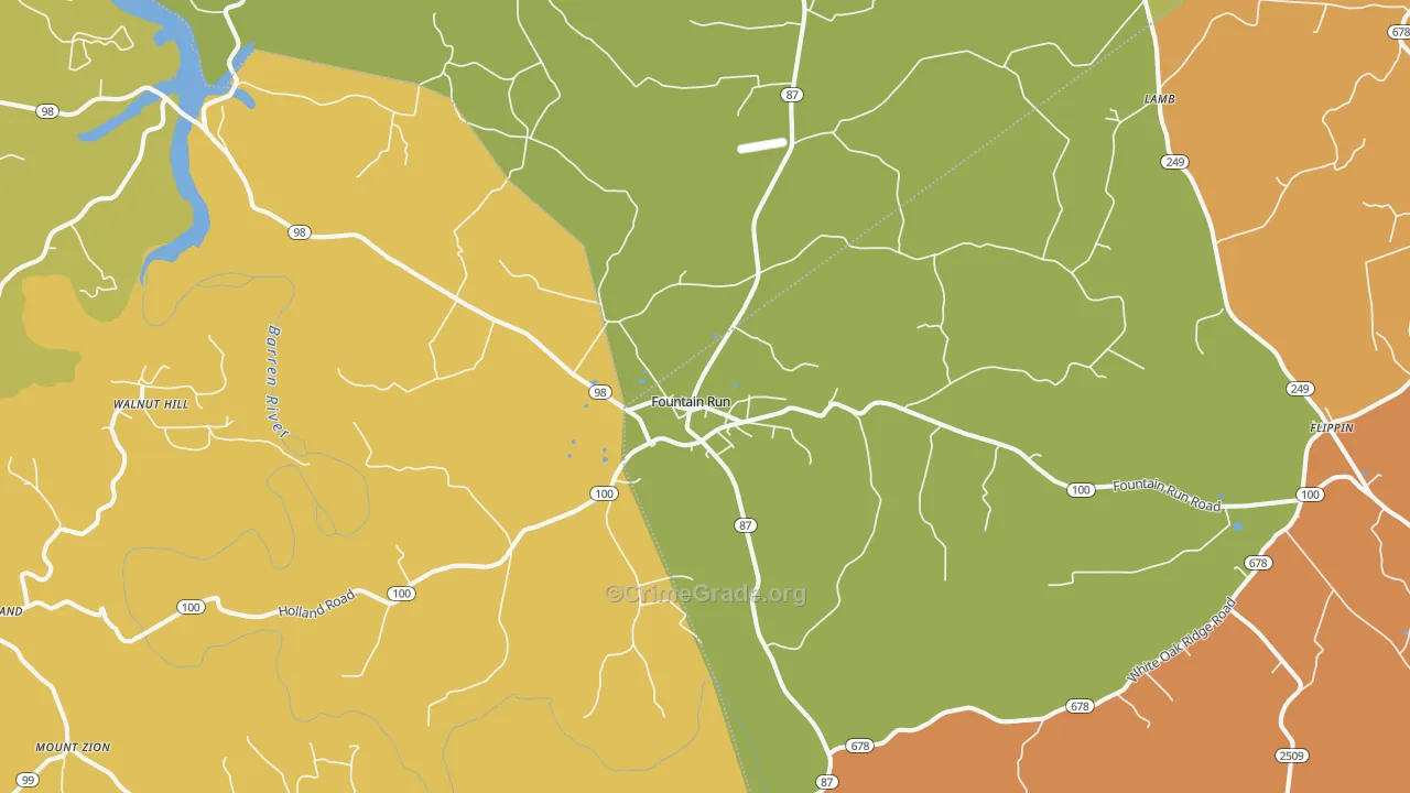 Fountain Run, KY Map of Drug-Related Crime Rates