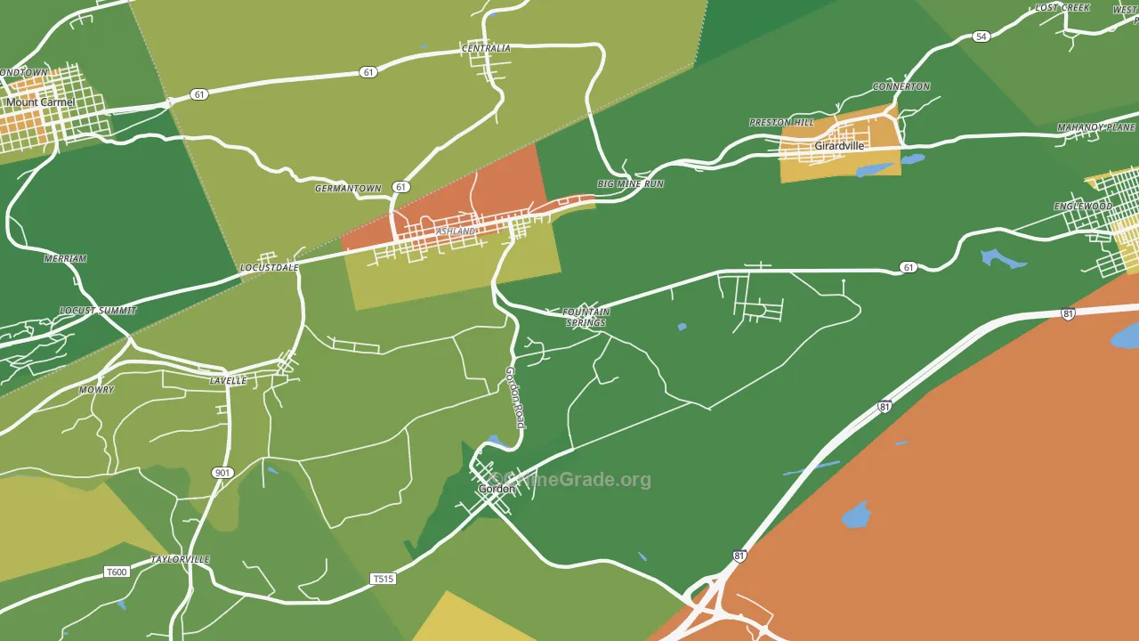 Fountain Springs, PA Map of Drug-Related Crime Rates