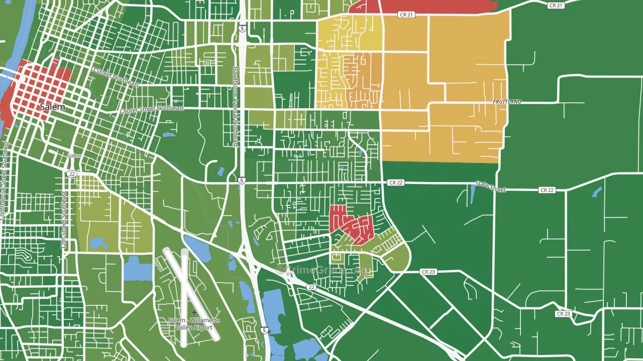 Four Corners, OR Map of Drug-Related Crime Rates