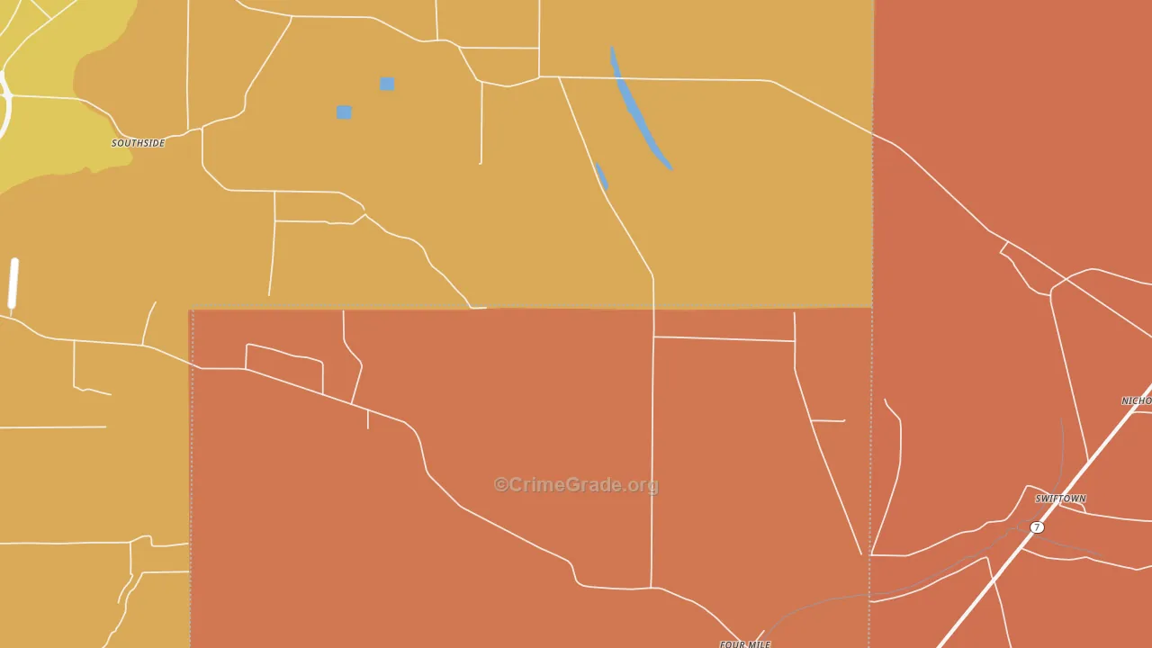 Four Mile, MS Map of Drug-Related Crime Rates
