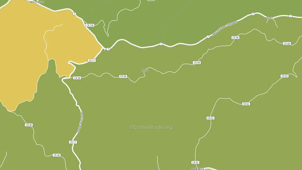 Four Mile, WV Map of Drug-Related Crime Rates