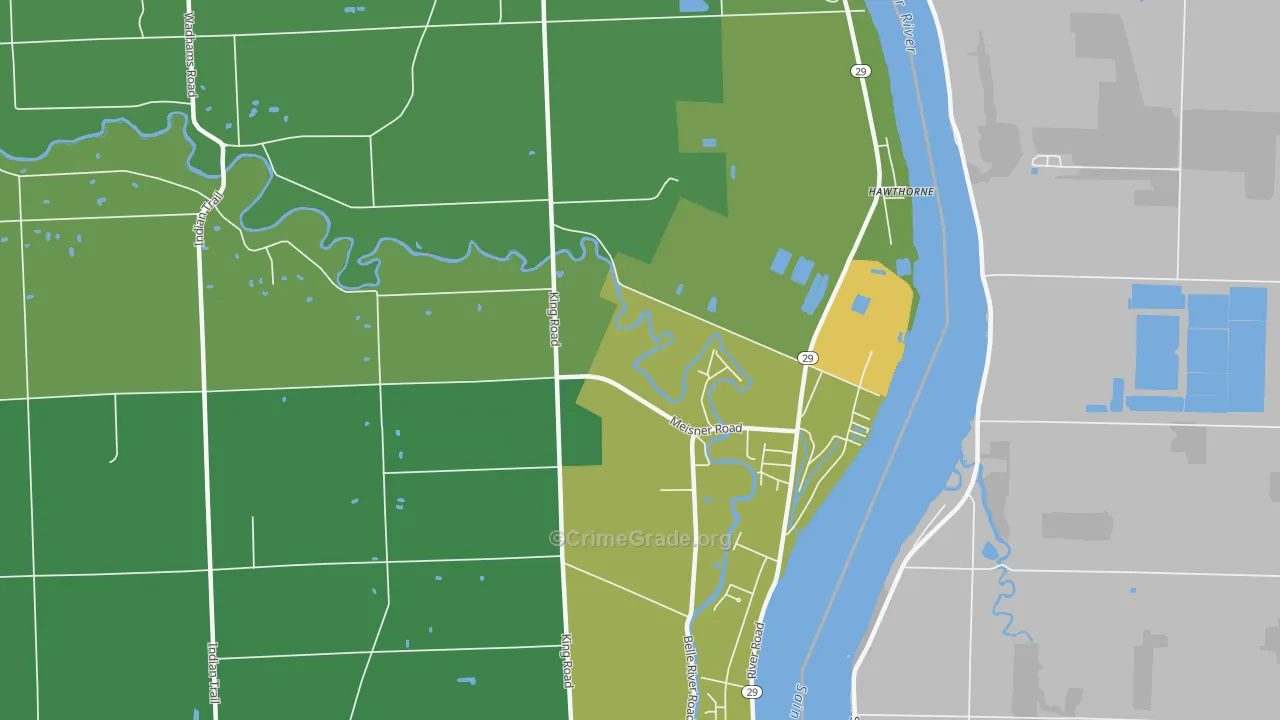 Four Towns, MI Map of Drug-Related Crime Rates