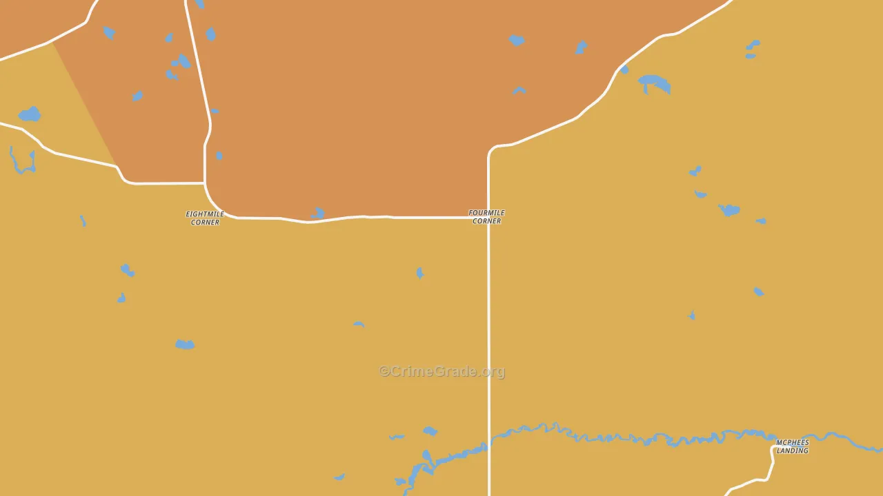 Fourmile Corner, MI Map of Drug-Related Crime Rates