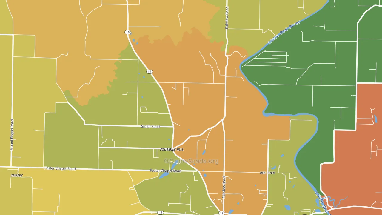 Fourmile Hill, AR Map of Drug-Related Crime Rates