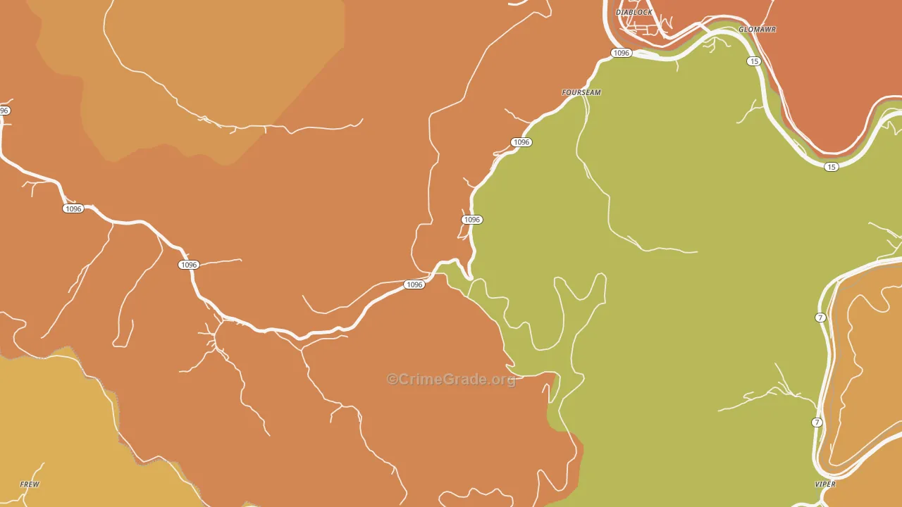 Fourseam, KY Map of Drug-Related Crime Rates