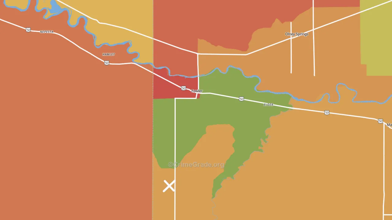 Fowler, CO Map of Drug-Related Crime Rates