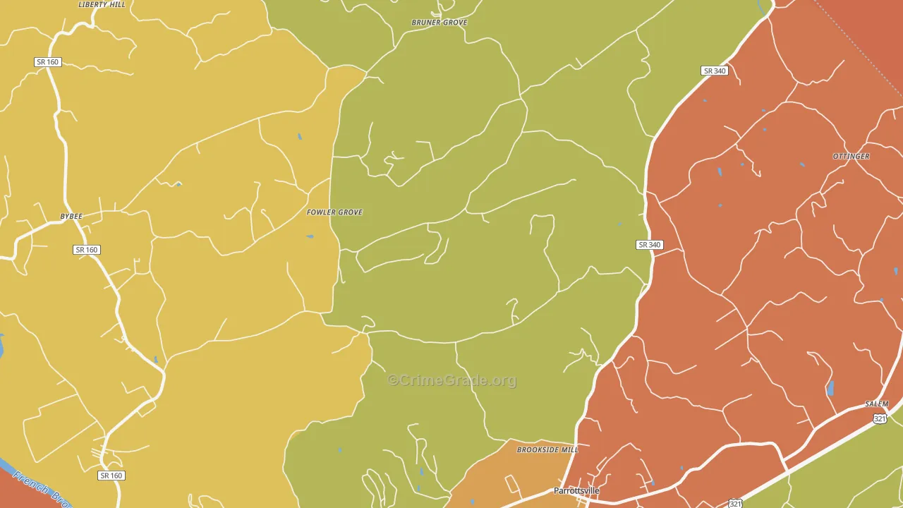 Fowler Grove, TN Map of Drug-Related Crime Rates
