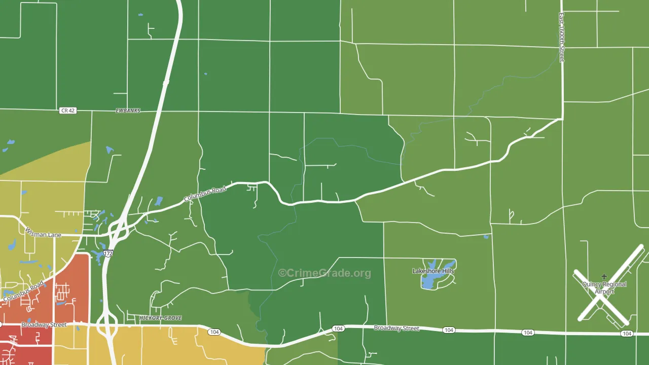 Fowler, IL Map of Drug-Related Crime Rates