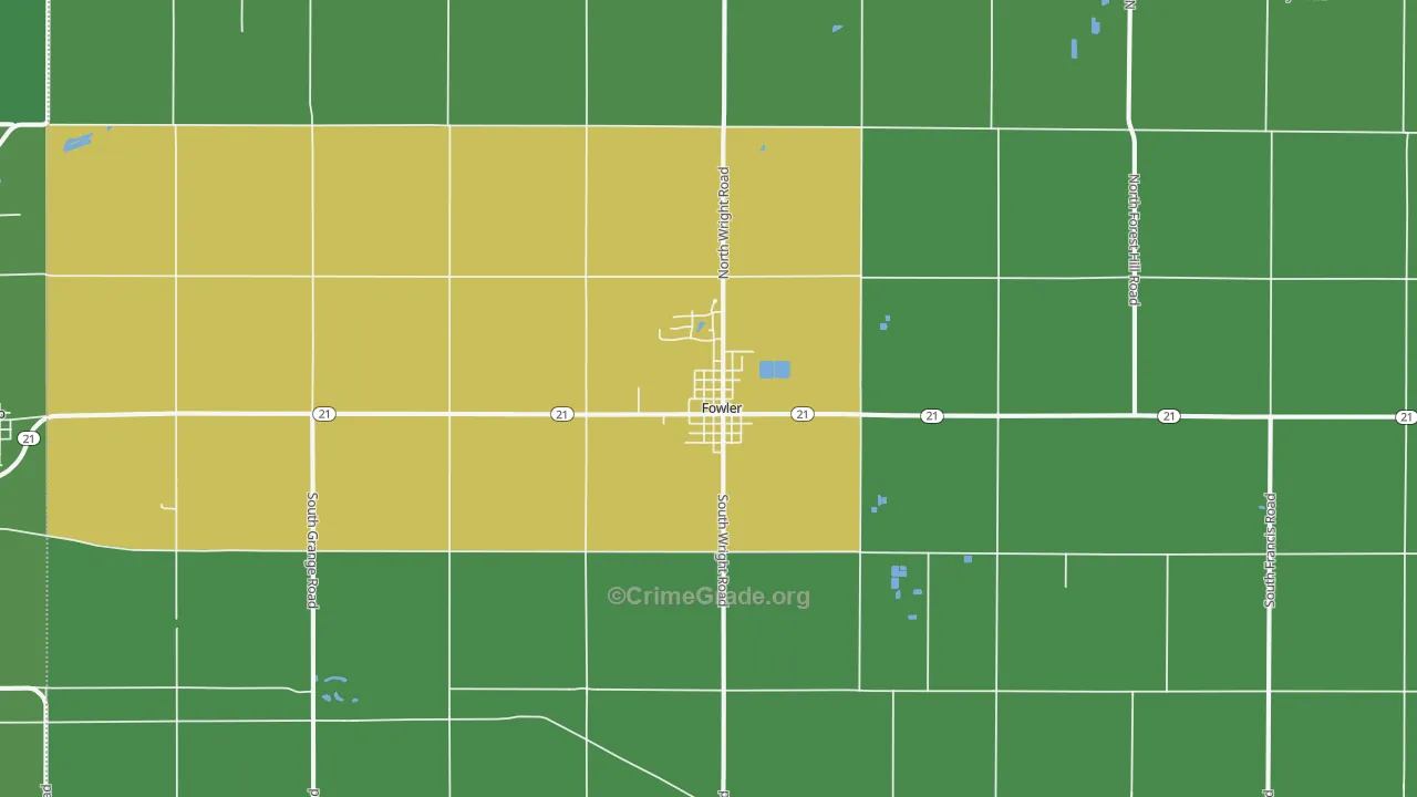 Fowler, MI Map of Drug-Related Crime Rates