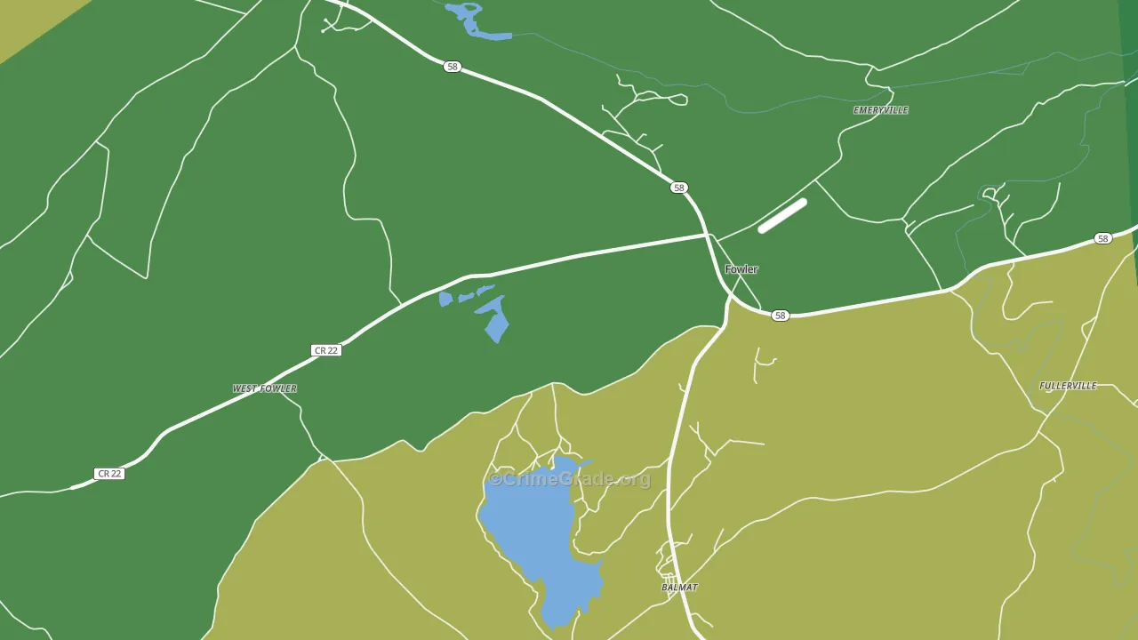 Fowler, NY Map of Drug-Related Crime Rates