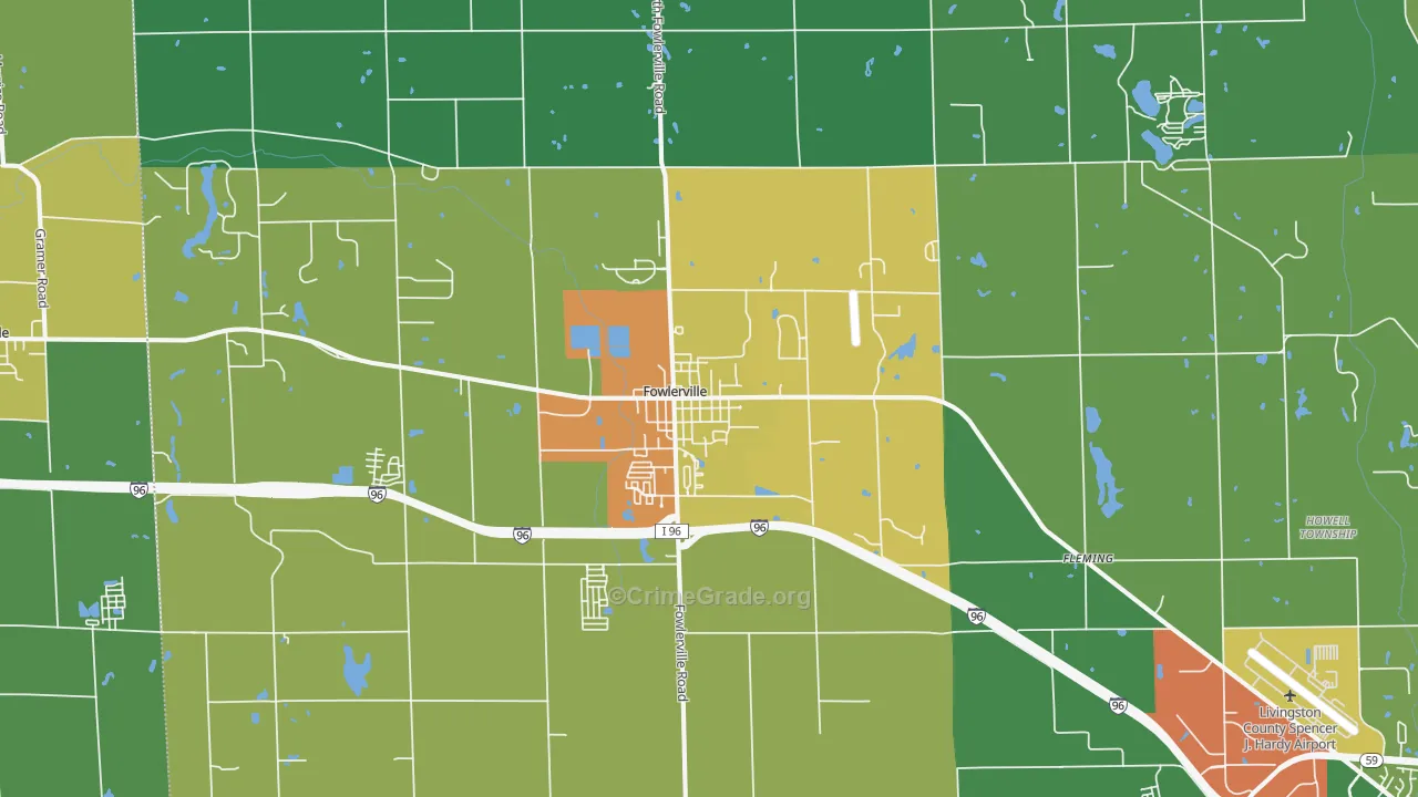 Fowlerville, MI Map of Drug-Related Crime Rates