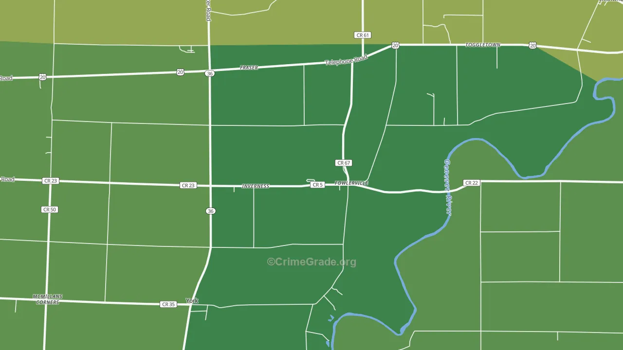 Fowlerville, NY Map of Drug-Related Crime Rates