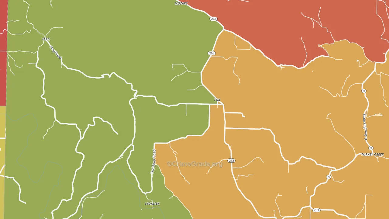 Fox, AR Map of Drug-Related Crime Rates
