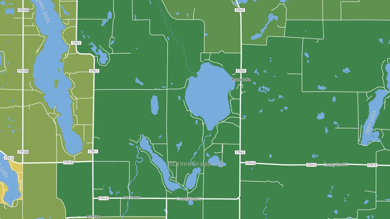 Fox Creek, WI Map of Drug-Related Crime Rates