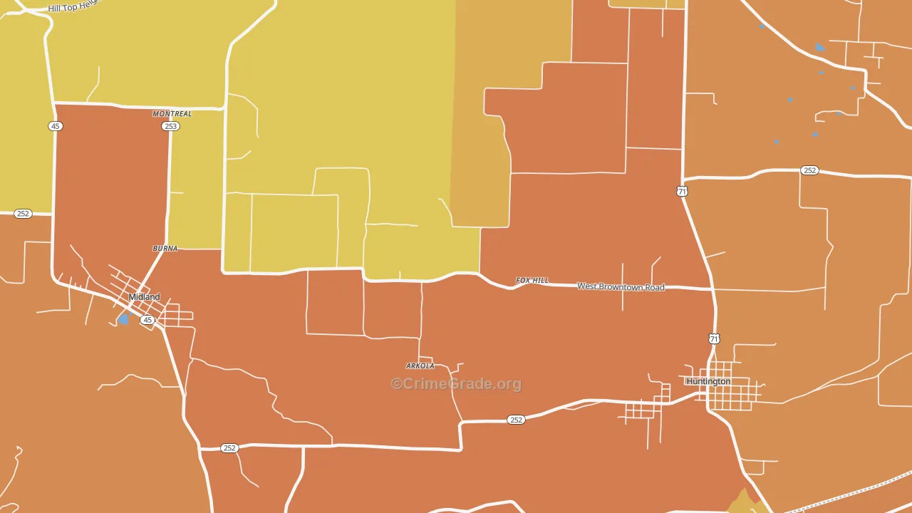 Fox Hill, AR Map of Drug-Related Crime Rates