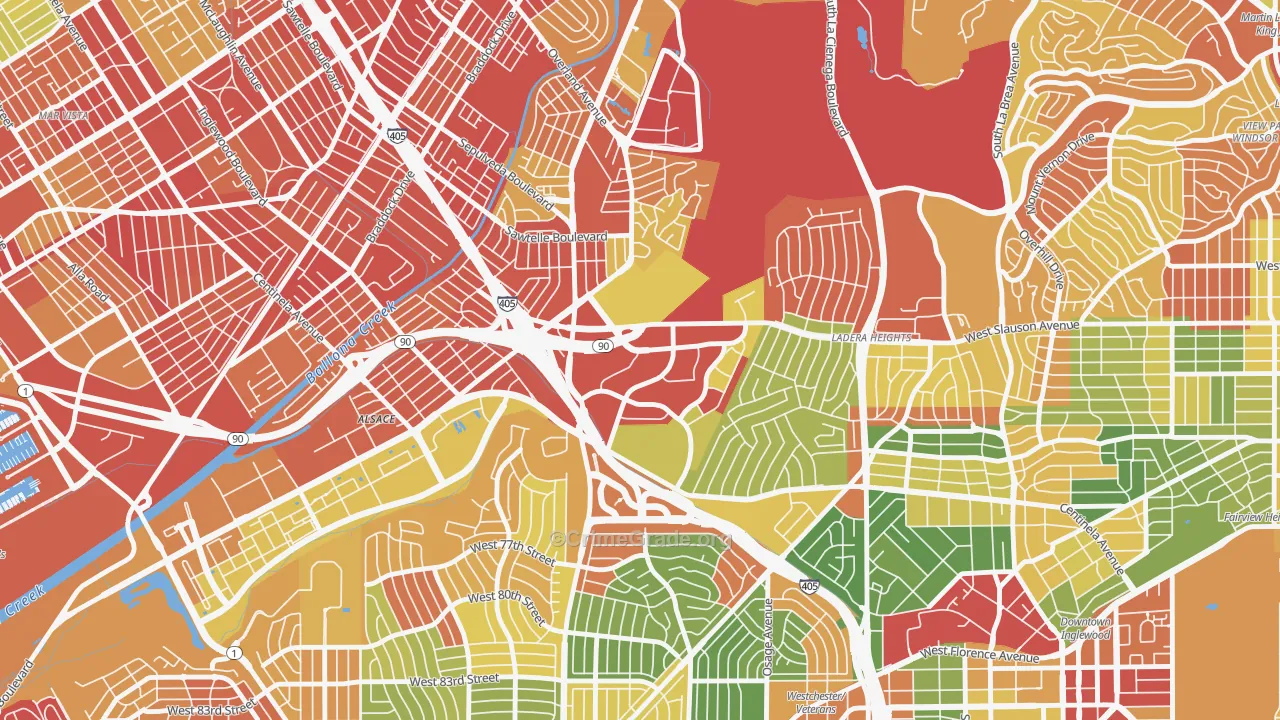 Fox Hills, Culver City, CA Map of Drug-Related Crime Rates