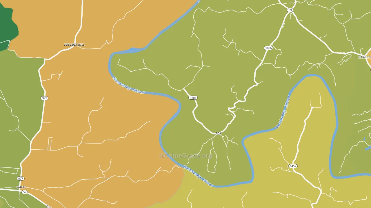 Fox, KY Map of Drug-Related Crime Rates