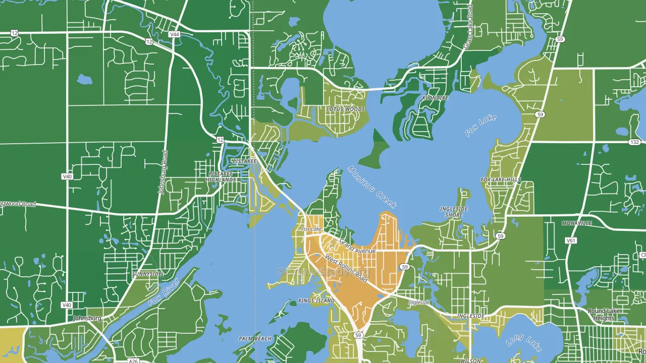 Fox Lake, IL Map of Drug-Related Crime Rates