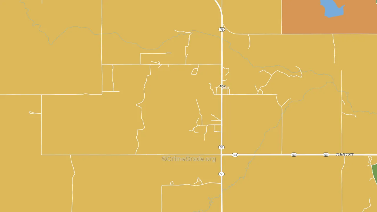 Fox, OK Map of Drug-Related Crime Rates