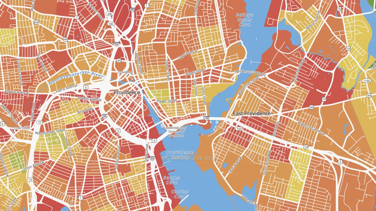 Fox Point, Providence, RI Map of Drug-Related Crime Rates