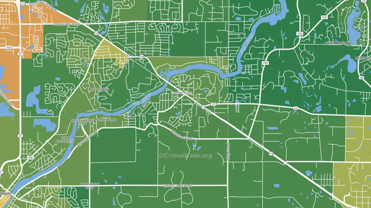 Fox River Grove, IL Map of Drug-Related Crime Rates